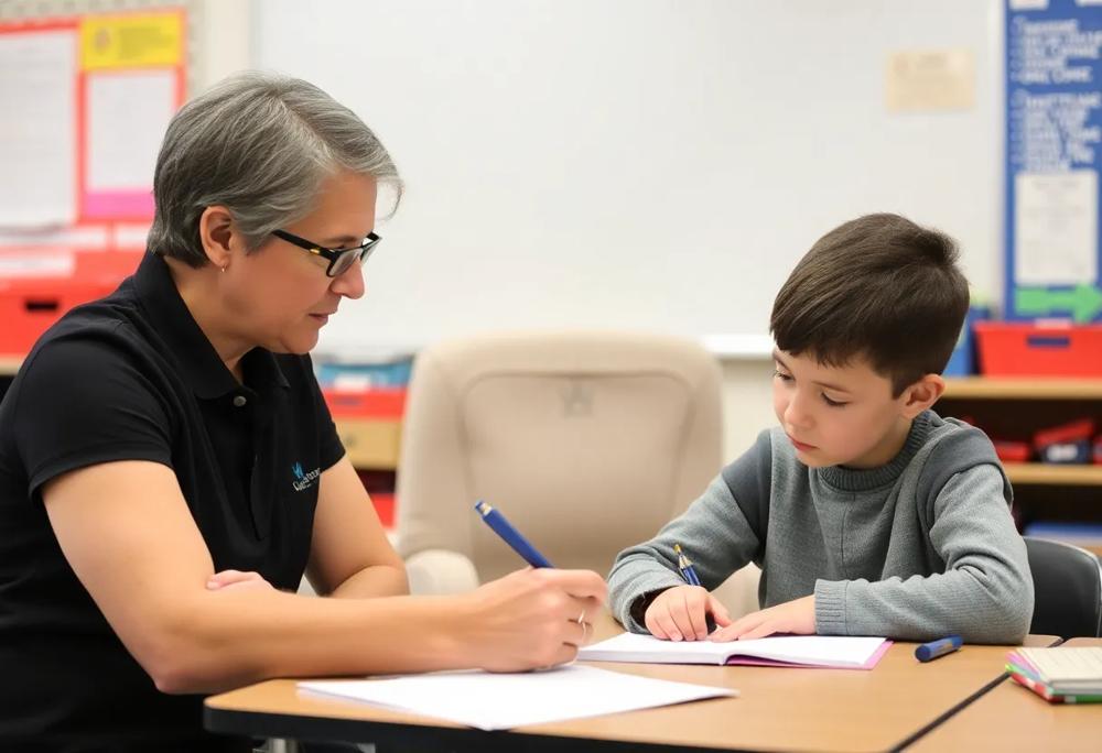 teacher reviewing